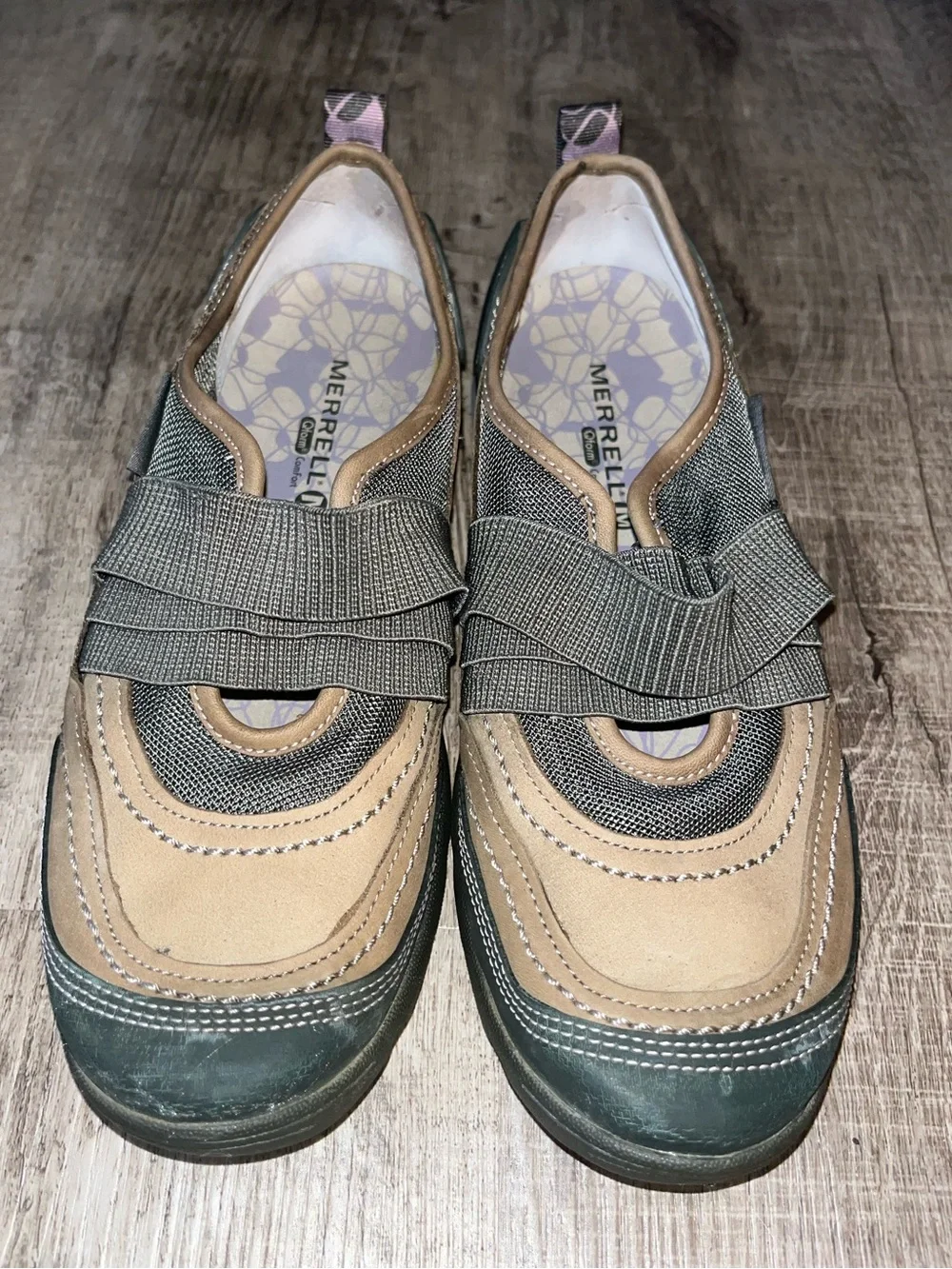 Merrell Womens Size 8 Mimosa Dusty Olive Slip On Hiking Travel Shoes EUC